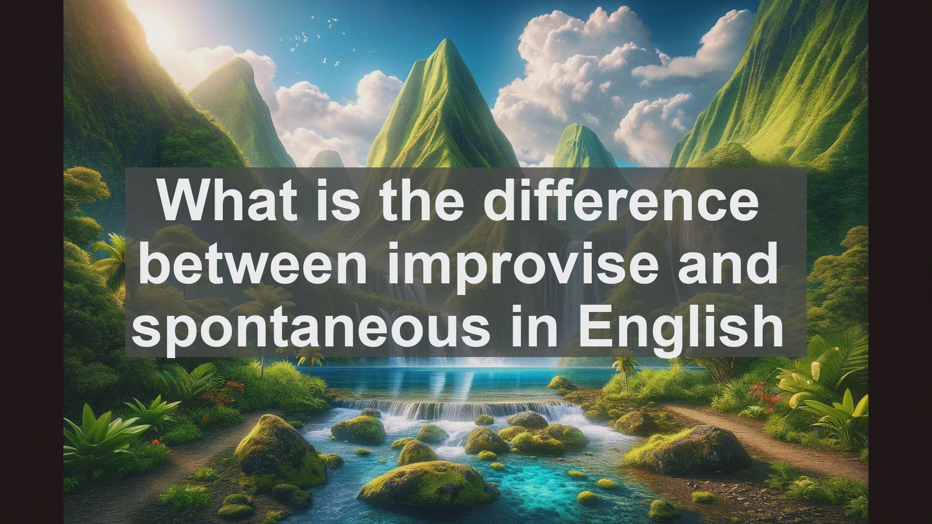 'Video thumbnail for What is the difference between improvise and spontaneous in English?'