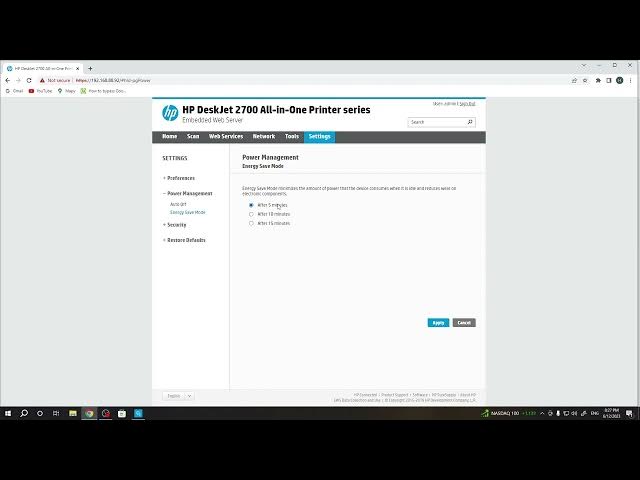 Video thumbnail for How to Turn On & Off Energy Saving Mode on HP DeskJet 2700 Printer?