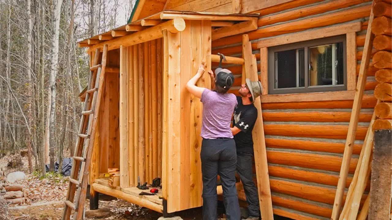 Video thumbnail for nick and maëla: building a log cabin toolshed: stone oven fail, cedar shake roof rethink
