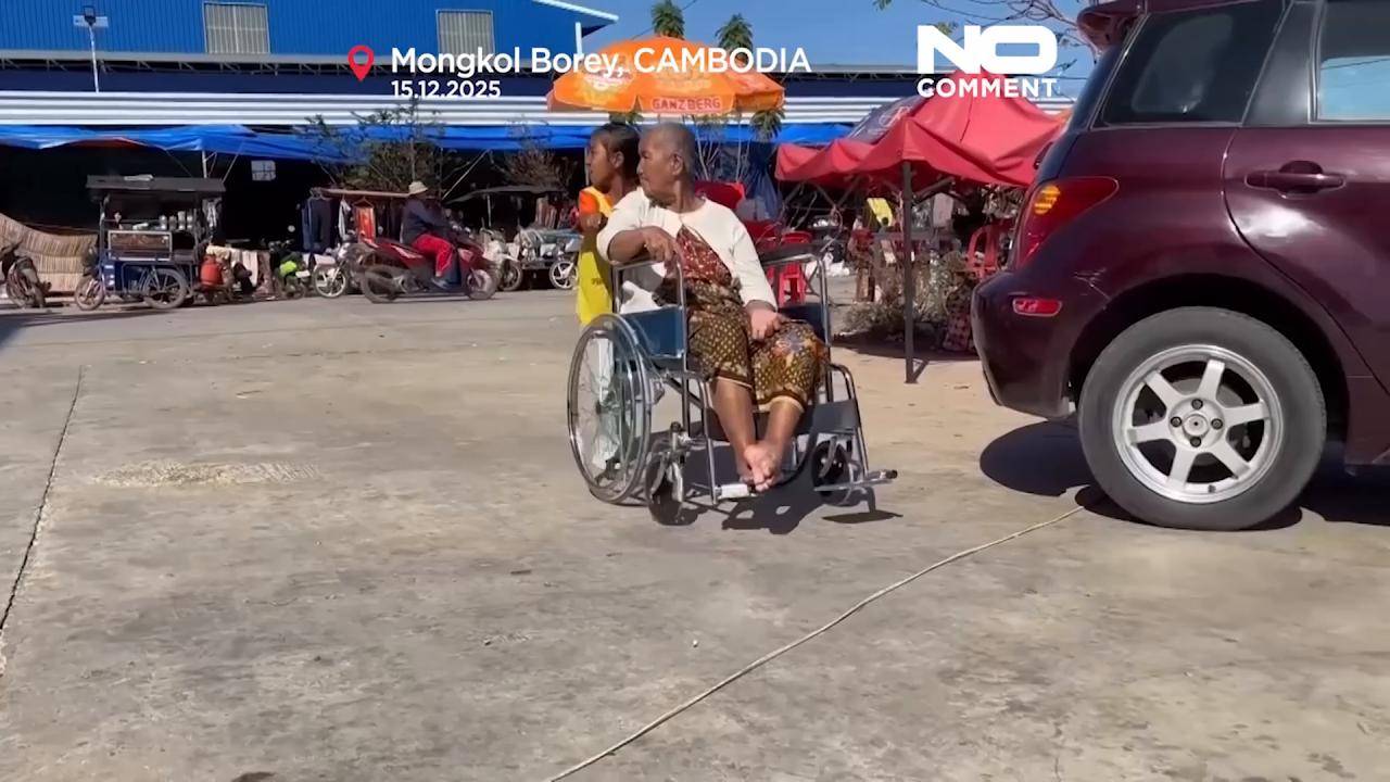 Video thumbnail for More than 300,000 displaced in Cambodia near Thai border