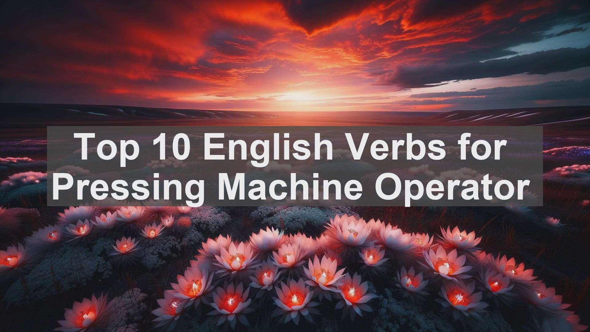 'Video thumbnail for Top 10 English Verbs for Pressing Machine Operator'