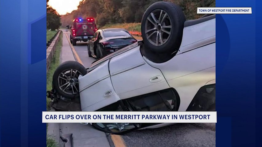 Video thumbnail for 2 hurt in Merritt Parkway crash in Westport