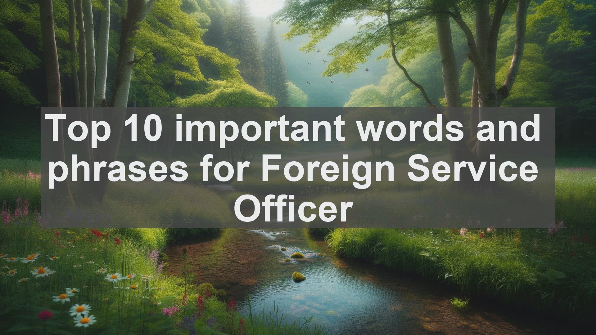'Video thumbnail for Top 10 important words and phrases for Foreign Service Officer'