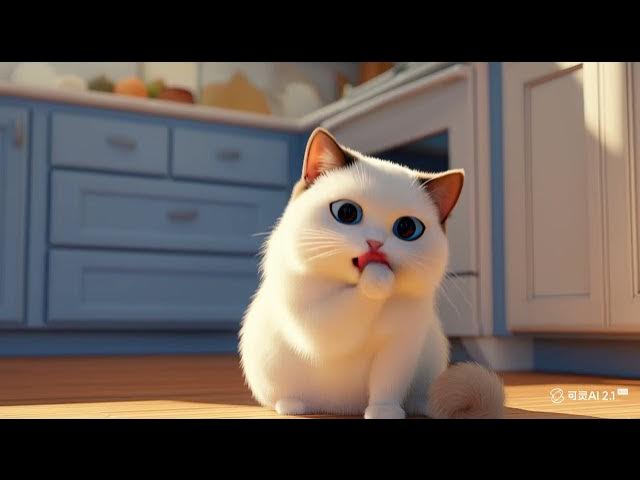 Video thumbnail for 高品质 猫舔爪子 然后抬头看 杰作 经典 电影感 最佳质量 镜头推进