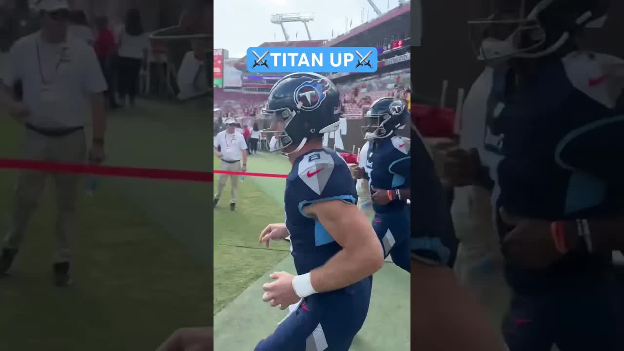 Video thumbnail for Will Levis and the #Titans QBs take the field #titans #titanup #tennesseetitans #willlevis