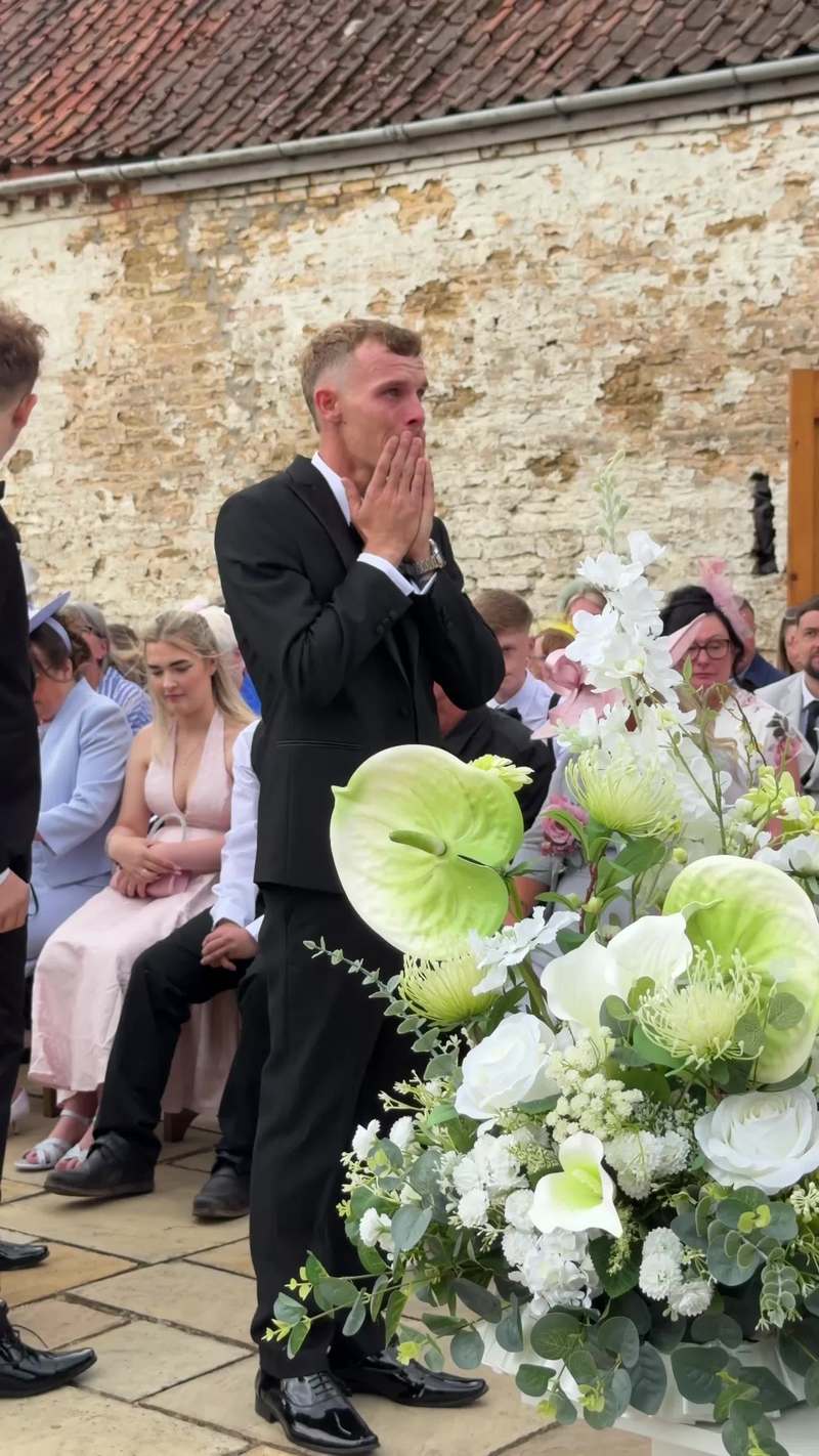 Video thumbnail for Tearful Groom Overwhelmed as Bride Walks Down the Aisle