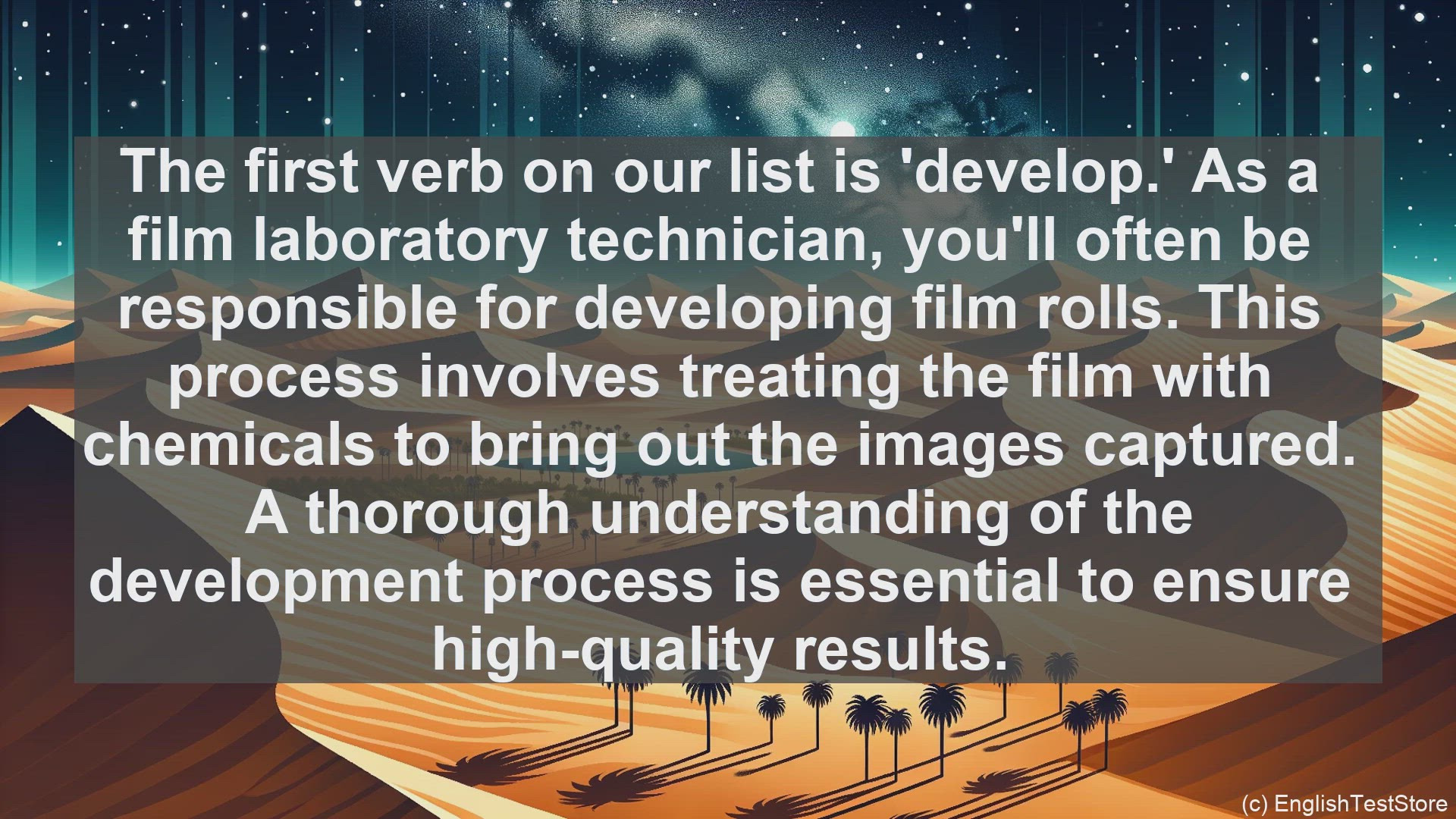 'Video thumbnail for Top 10 English Verbs for Film Laboratory Technician'