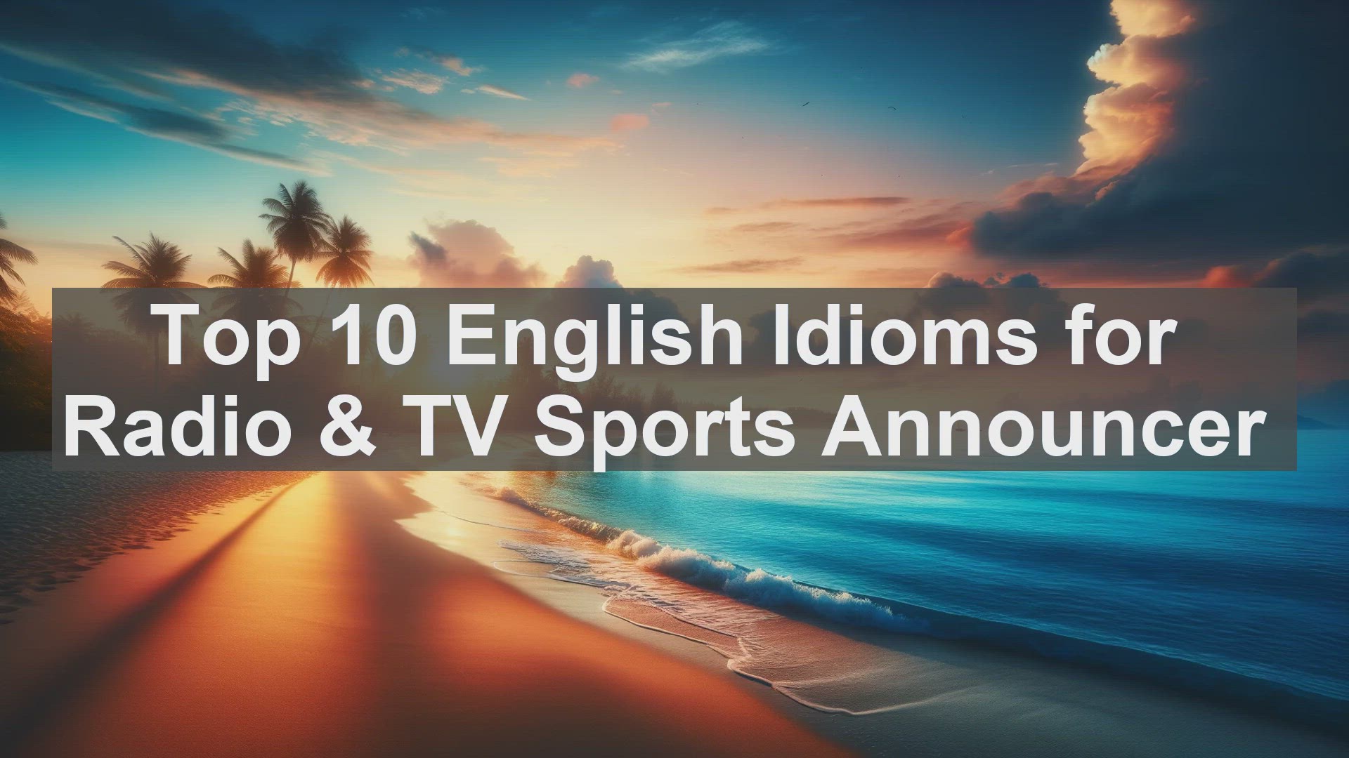 'Video thumbnail for Top 10 English Idioms for Radio  TV Sports Announcer'