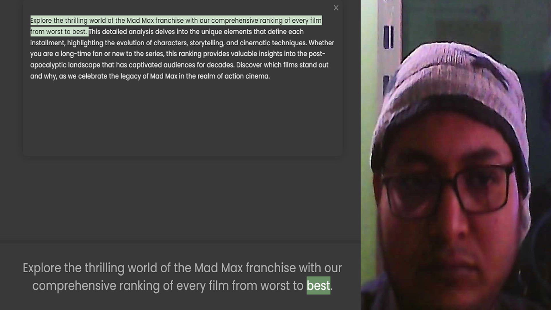 Video thumbnail for Explore the thrilling world of the Mad Max franchise with our comprehensive ranking of every film from worst to best. This detailed analysis delves into the unique elements that define each installment, highlighting the evolution of chara