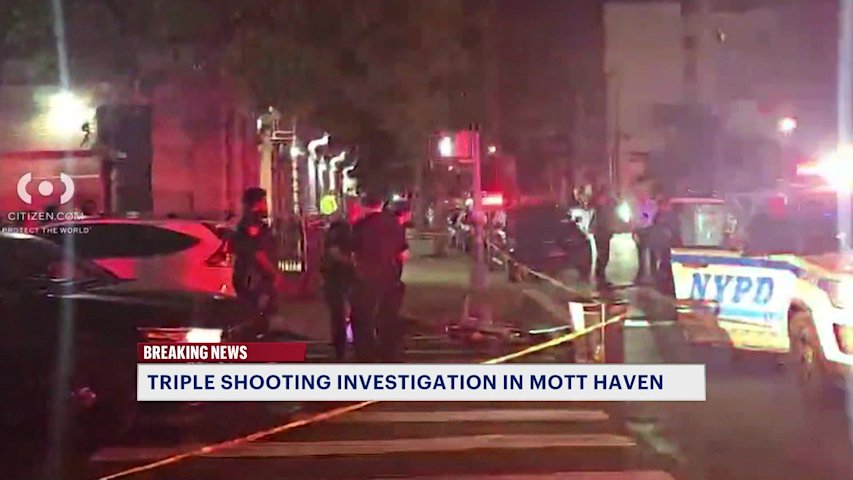 Video thumbnail for Two men and a teen shot in Mott Haven; two people in custody