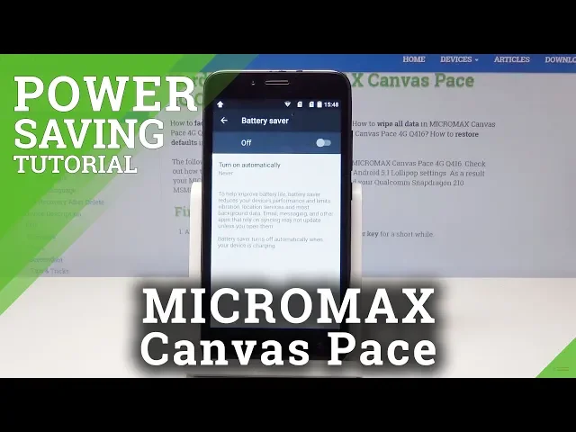 Video thumbnail for How to Use Power Saver in MICROMAX Canvas Pace - Low Power Mode