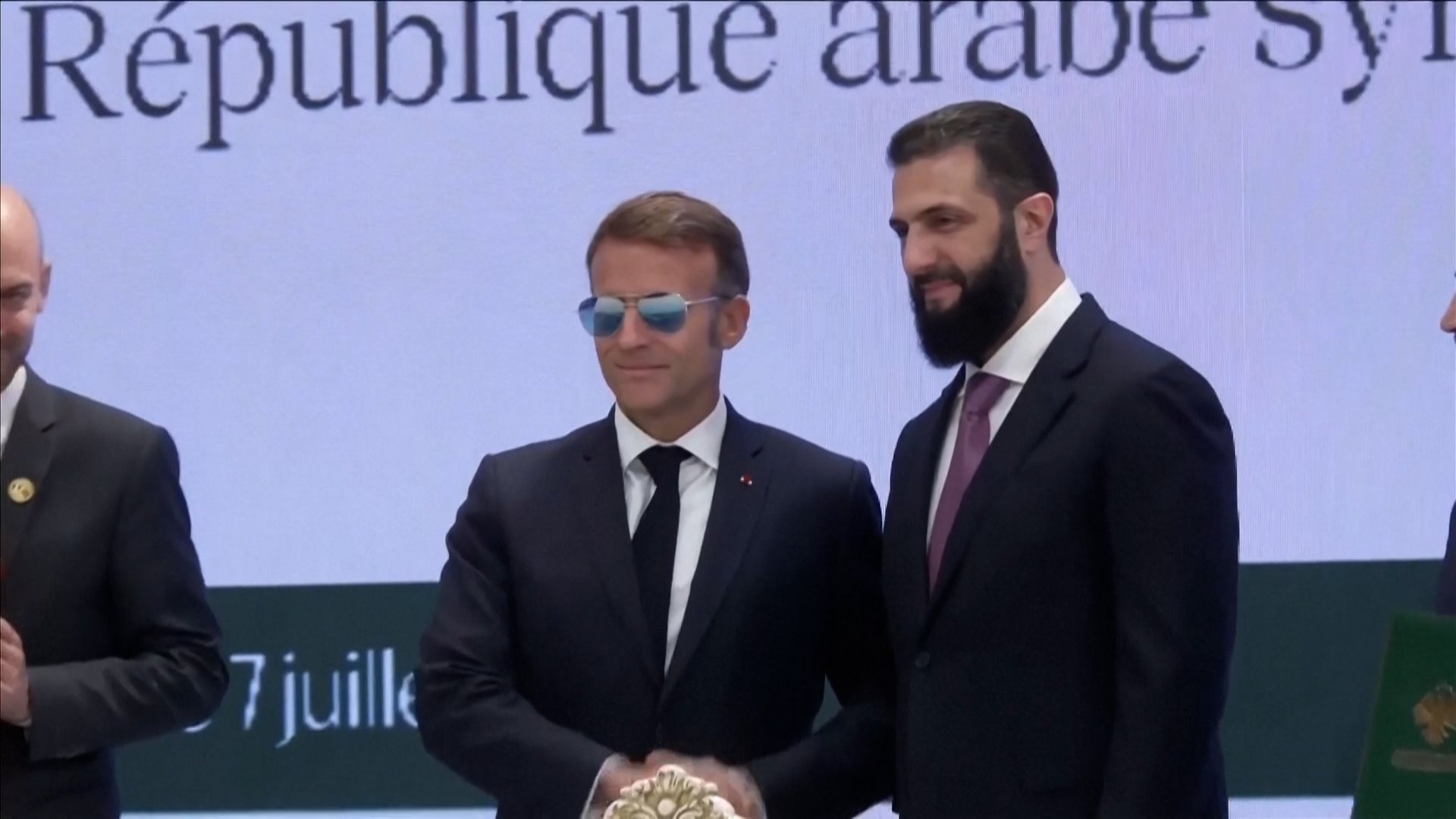 Video thumbnail for Several hurt in Damascus blasts as Macron meets Syria's Sharaa