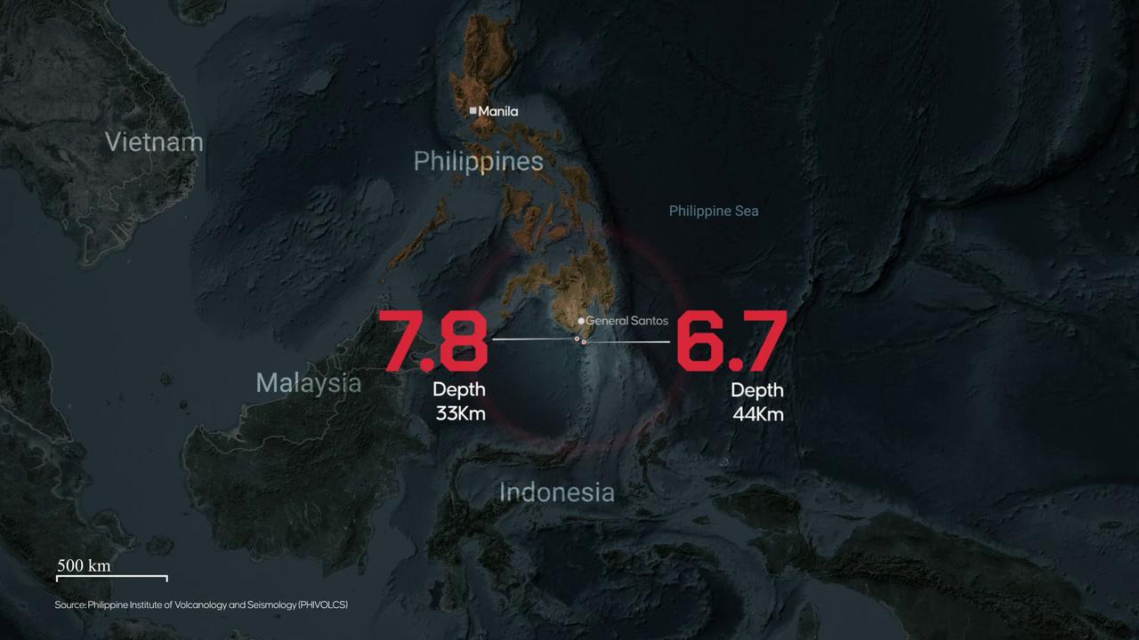 Video thumbnail for Philippines: MOTION GRAPHICS -5 feared dead as powerful 7.8-magnitude earthquake strikes Mindanao, Philippines.
