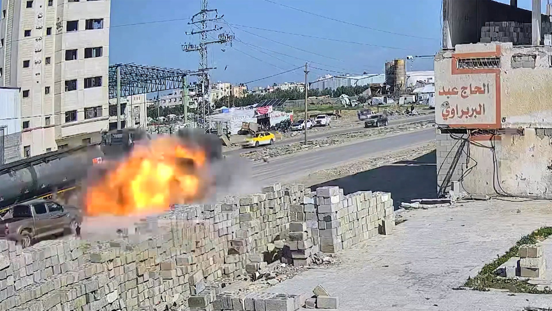 Video thumbnail for Motorcyclist hit by Israeli strike in Gaza