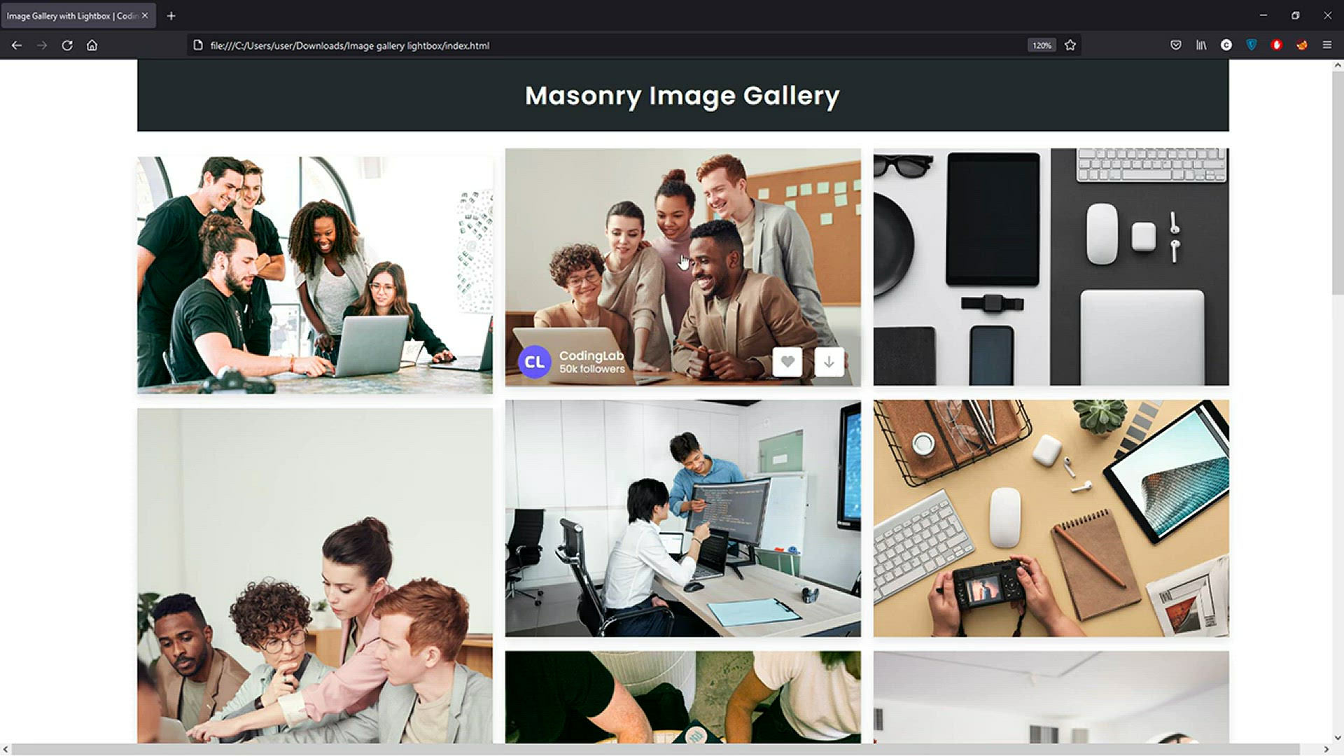 'Video thumbnail for Responsive Image Gallery with Lightbox using HTML CSS & JavaScript'
