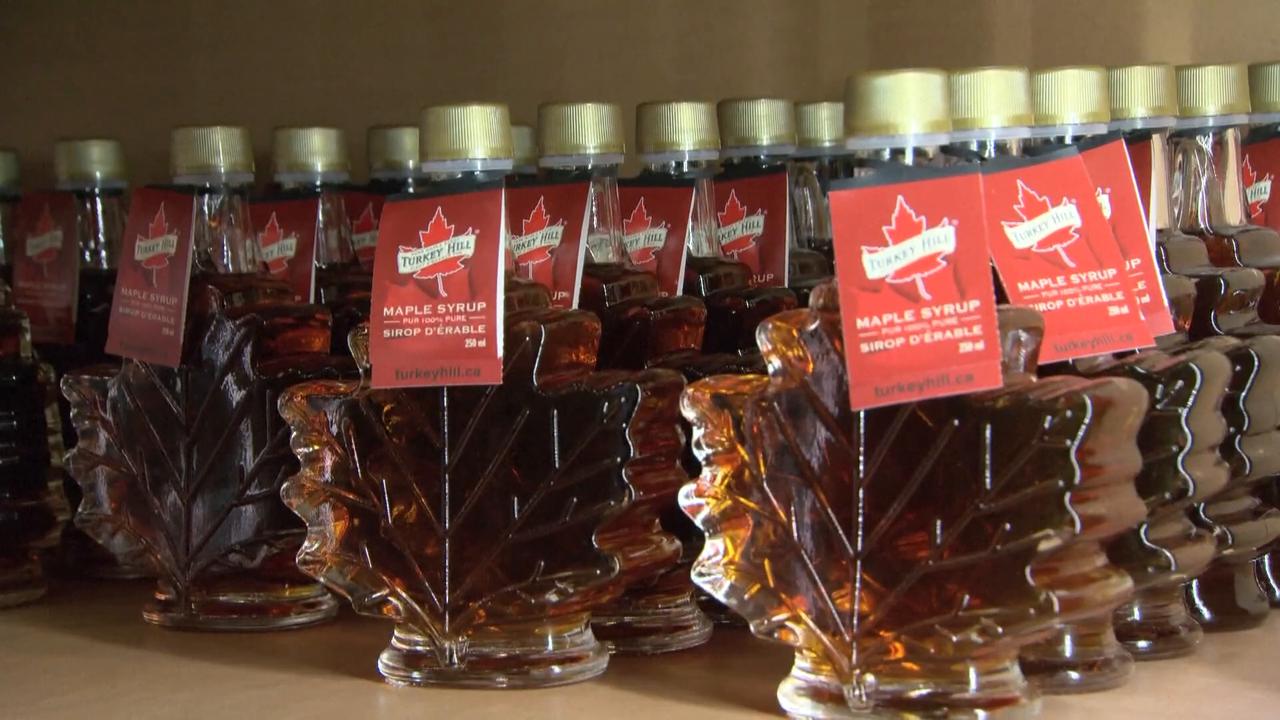 Video thumbnail for Canada: Canadian duty-free shop turns to homegrown products amid US tariffs.