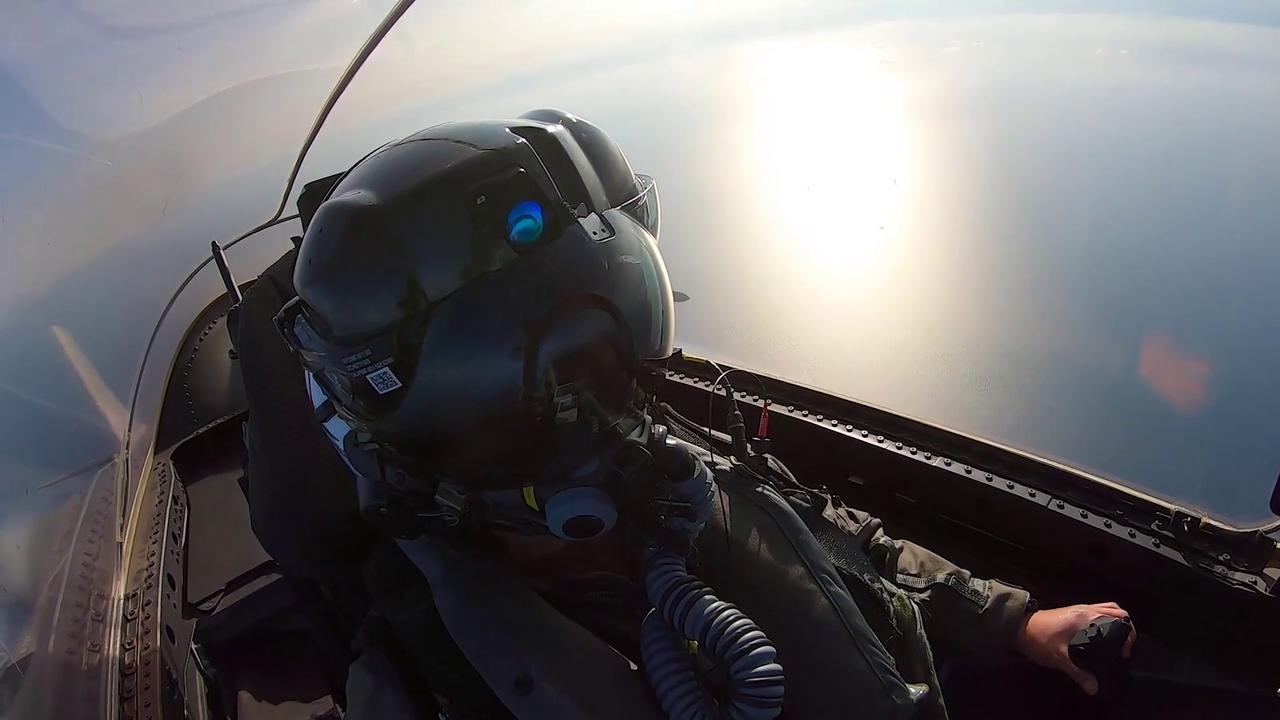 Video thumbnail for UK: Inside An F-35A Cockpit As Fighter Jet Roars Through Skies Over England.