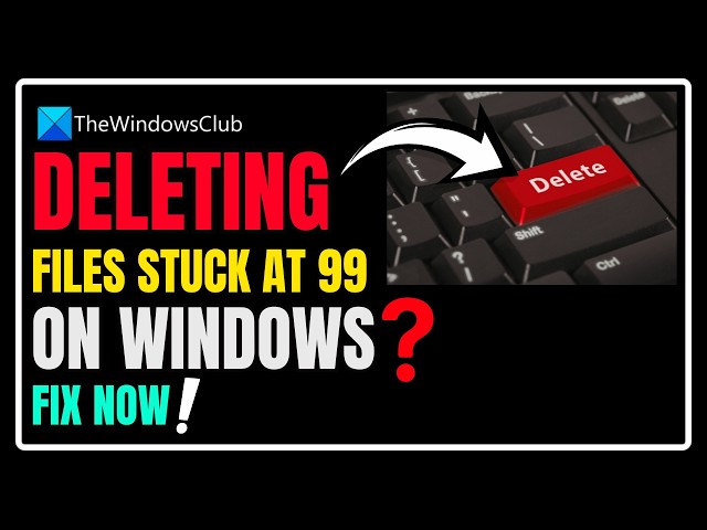 Video thumbnail for Deleting files stuck at 99 % on Windows 11