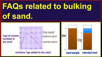 'Video thumbnail for FAQs related to bulking of sand in construction./Bulking of sand & its significance.'