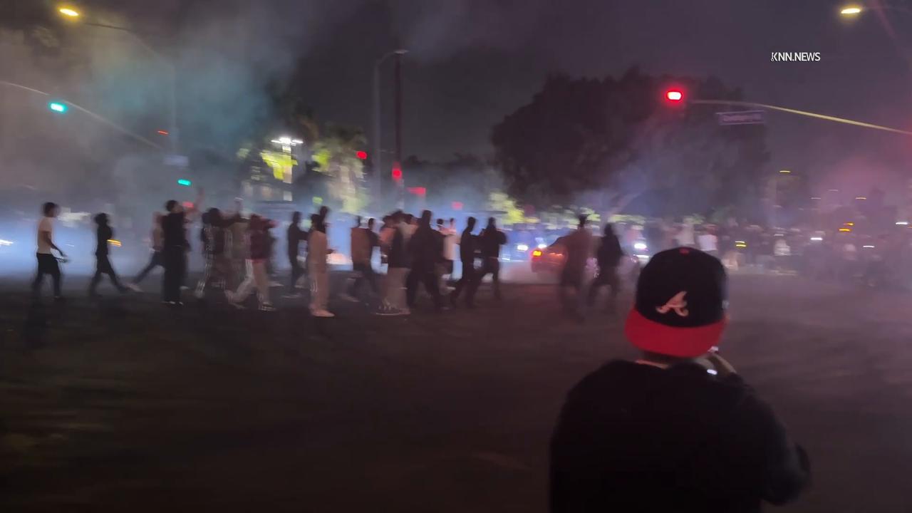 Video thumbnail for US, Los Angeles: South Los Angeles Street Takeovers Cause Chaos in Southern Los Angeles Area.