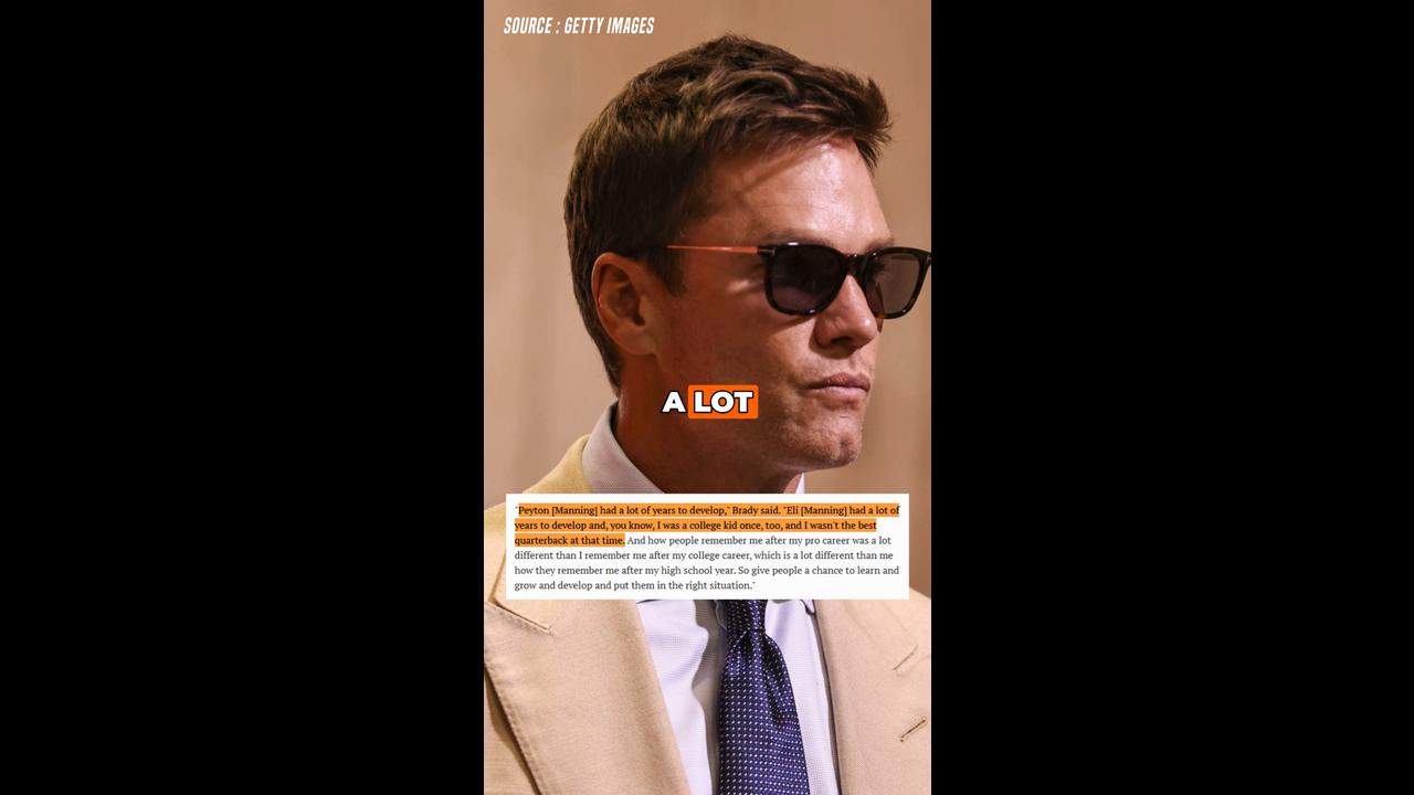 'Video thumbnail for Tom Brady Defends Arch Manning From Harsh Media Criticism'