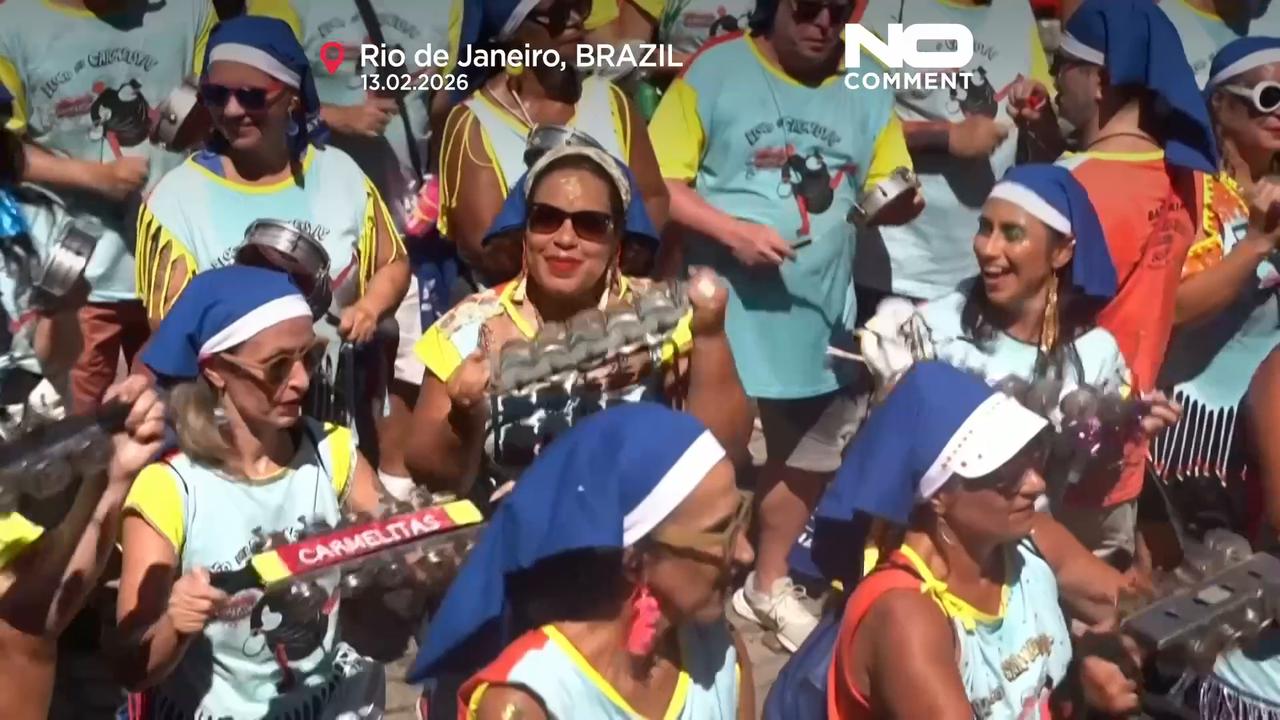 Video thumbnail for Brazil’s iconic carnival opens in Rio with Carmelitas street party
