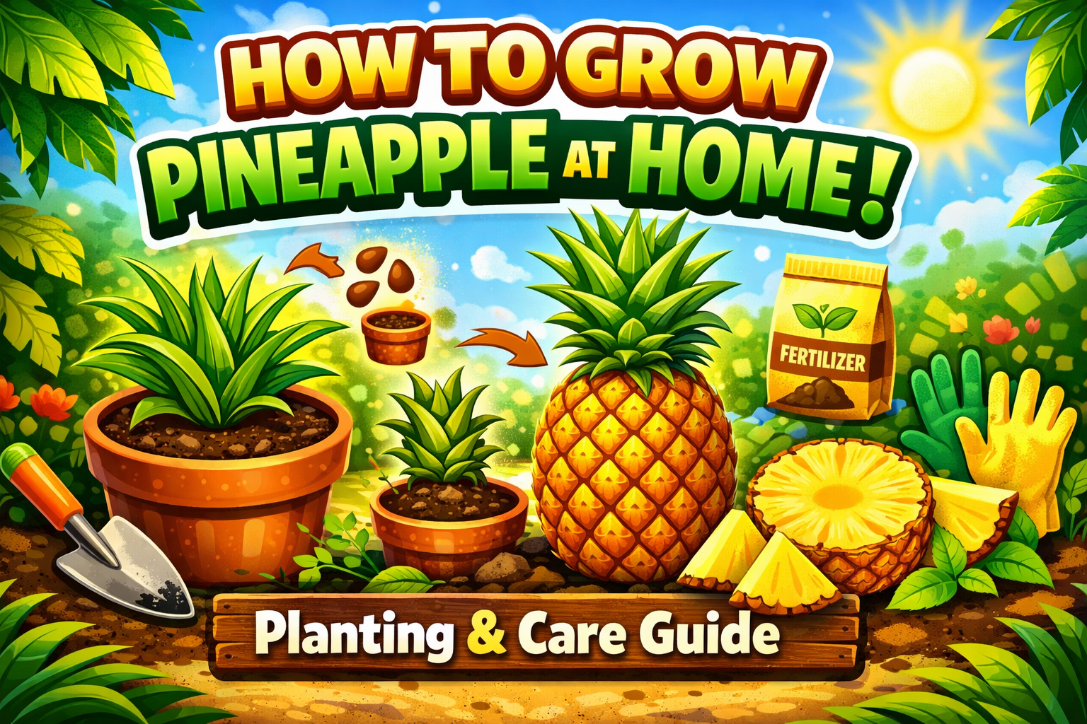 Video thumbnail for How to Grow Pineapple at Home | Planting and Care Guide