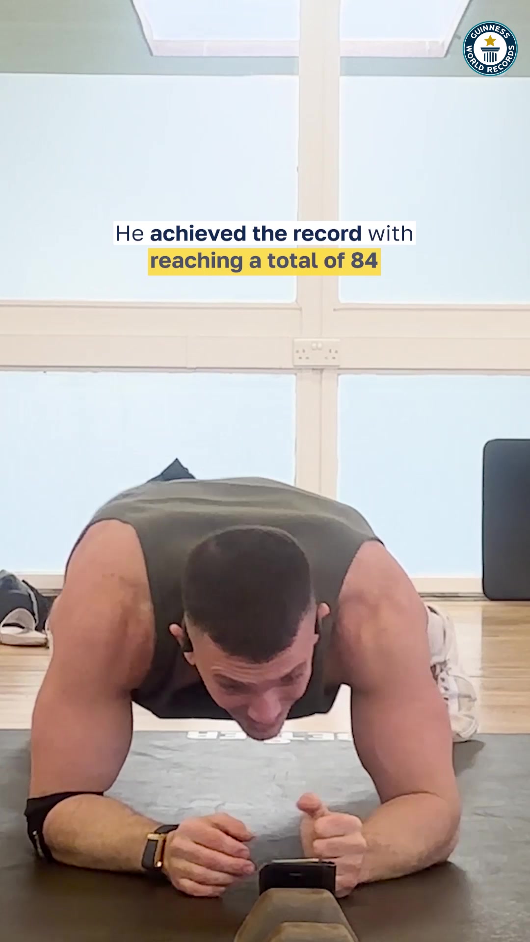 Video thumbnail for Most Push Ups to Planks Record