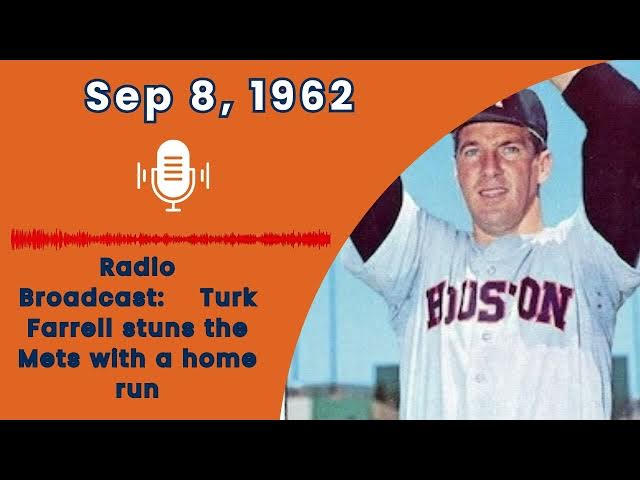 Video thumbnail for Sep 8, 1962 Turk Farrell stuns the Mets with a home run