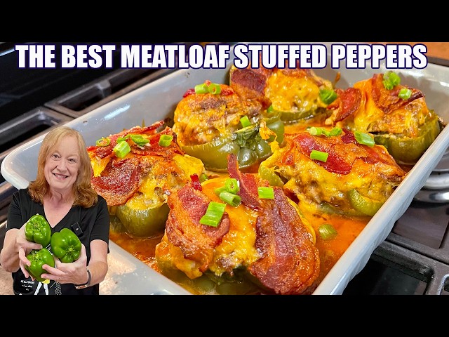 Video thumbnail for THE BEST STUFFED PEPPERS Meatloaf Peppers NO RICE and LOW CARB