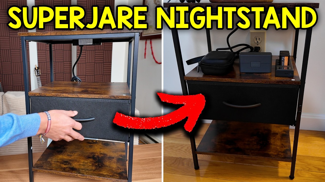 Video thumbnail for Assembling and First Impressions Of SUPERJARE Nightstand With Charging Station