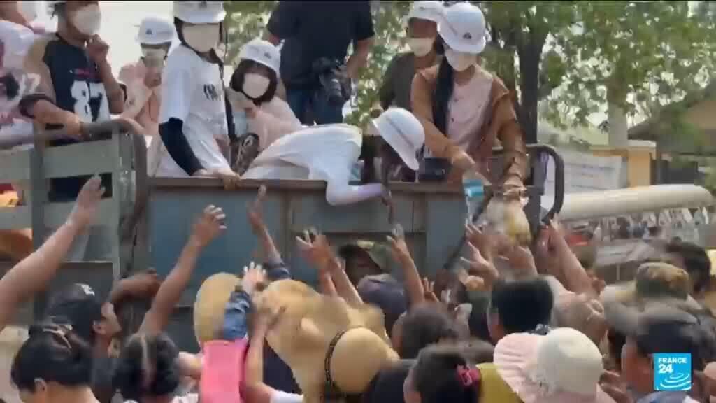 Video thumbnail for Myanmar junta accused of blocking aid for earthquake victims, death toll rises to 3,145