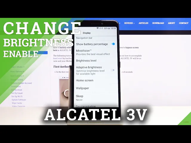 Video thumbnail for How to Activate Auto Brightness on ALCATEL 3V - Display Settings