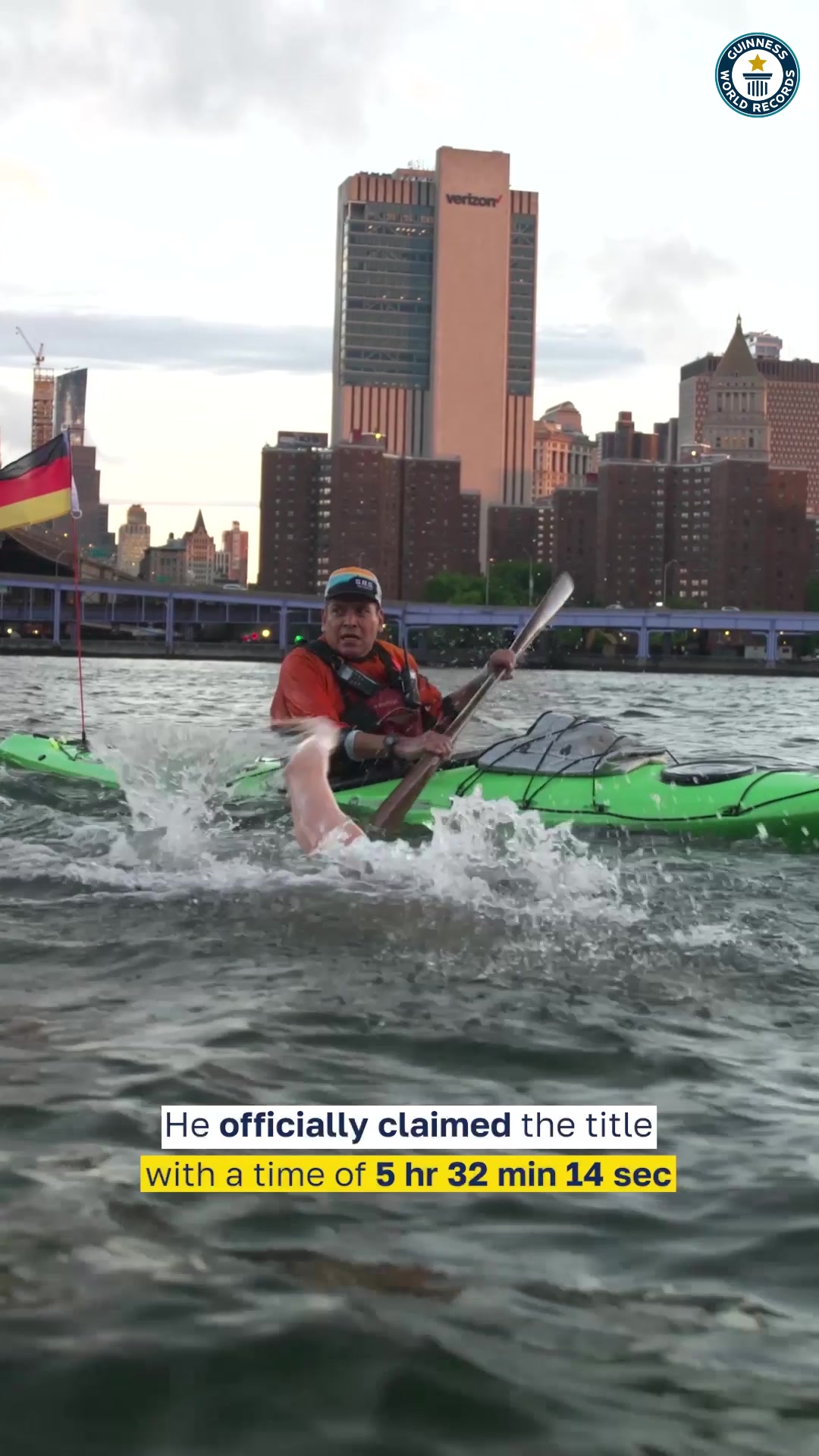 Video thumbnail for Fastest time to swim around Manhattan Island - 5 hours, 32 minutes and 14 seconds by Andreas Waschburger