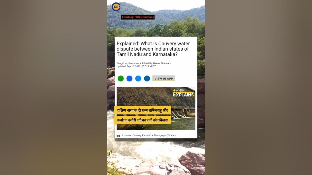Video thumbnail for Cauvery River Water Dispute Explained | #shorts