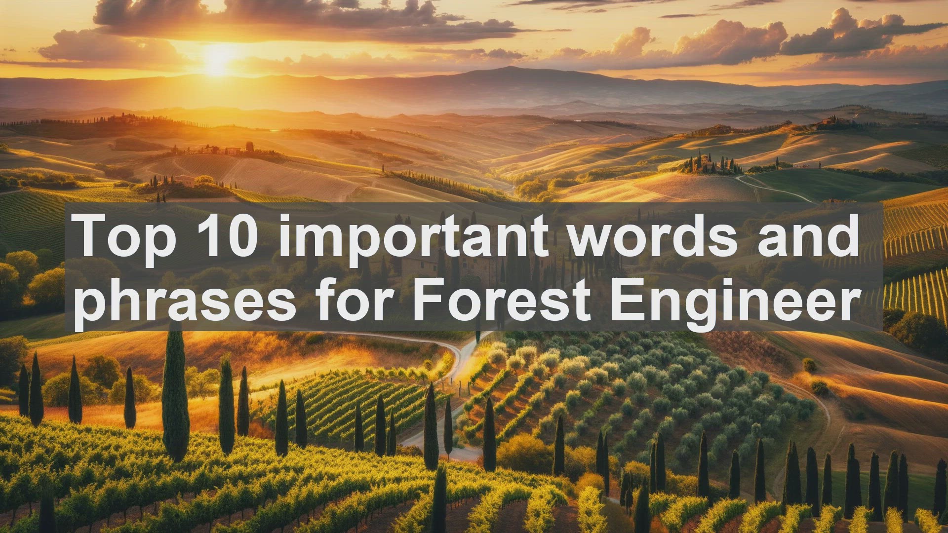 'Video thumbnail for Top 10 important words and phrases for Forest Engineer'