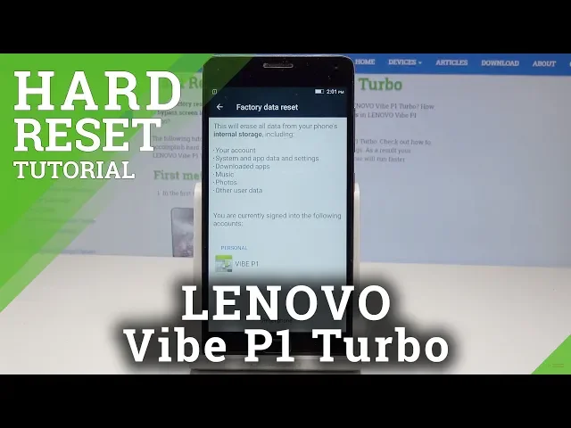 Video thumbnail for HARD RESET LENOVO Vibe P1 Turbo - Restore Defaults in LENOVO