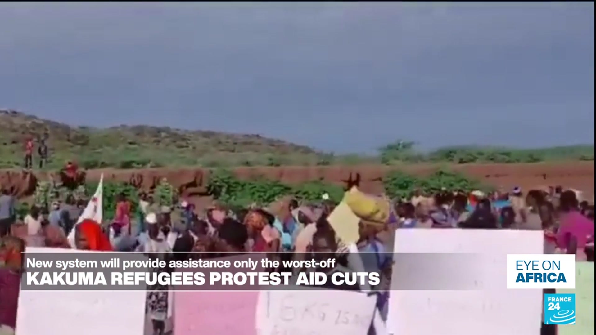 'Video thumbnail for Kakuma: Violent protests erupt at Kenyan refugee camp over aid cuts'