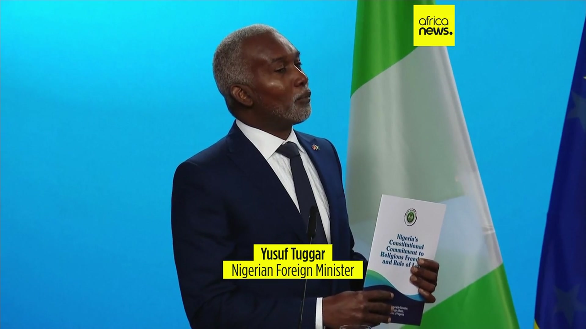 'Video thumbnail for Nigeria's FM says state-backed persecution impossible under constitution'