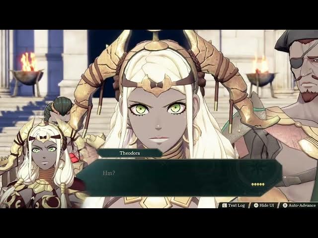 Video thumbnail for Fire Emblem: Fortune's Weave - 1 Theodora Path Ch 5: Theodora Formally Meets Anatolia Cutscene