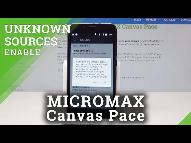 Video thumbnail for Unknown Sources MICROMAX Canvas Pace - Allow App Installation