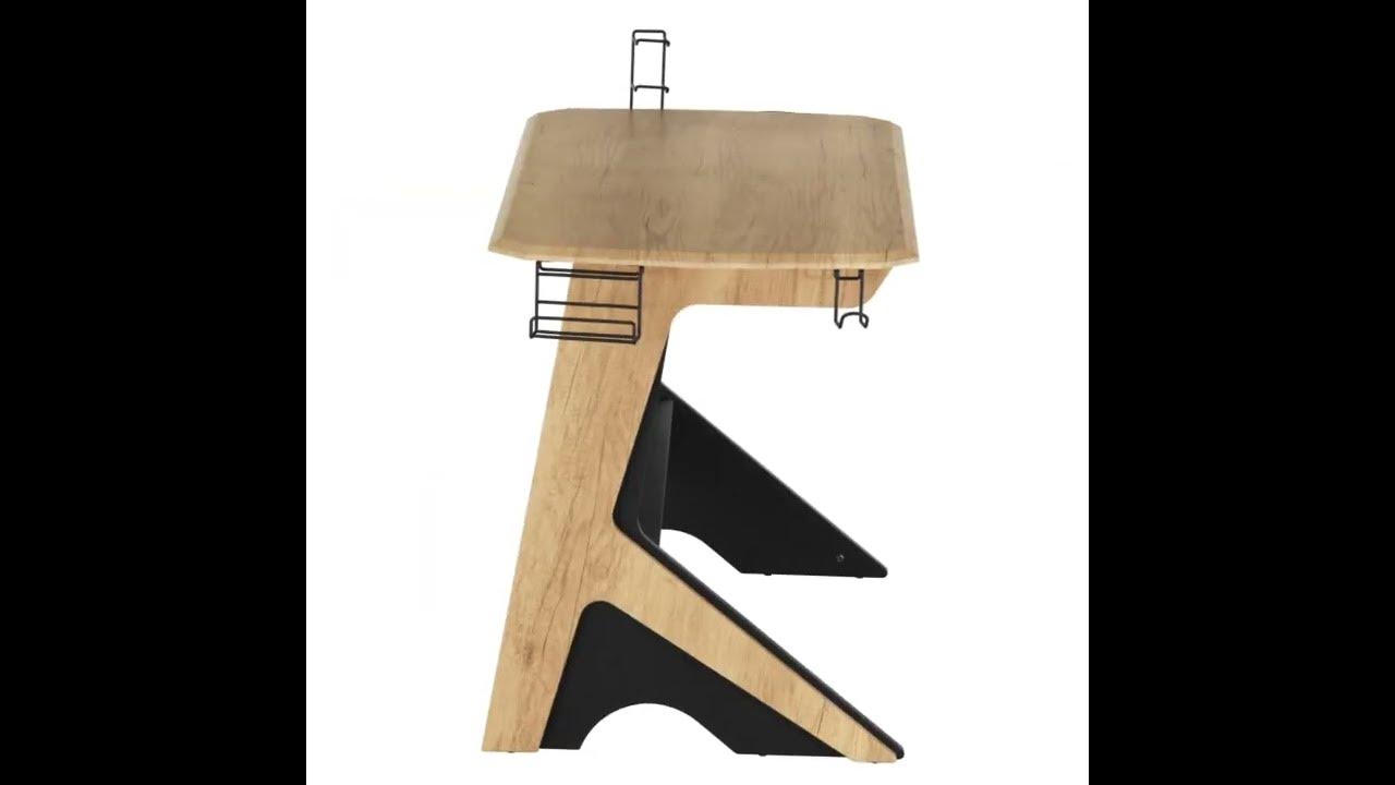 Video thumbnail for Techni Mobili Home Office Computer Writing Desk Workstation with Two Cupholders and a Headphone ...