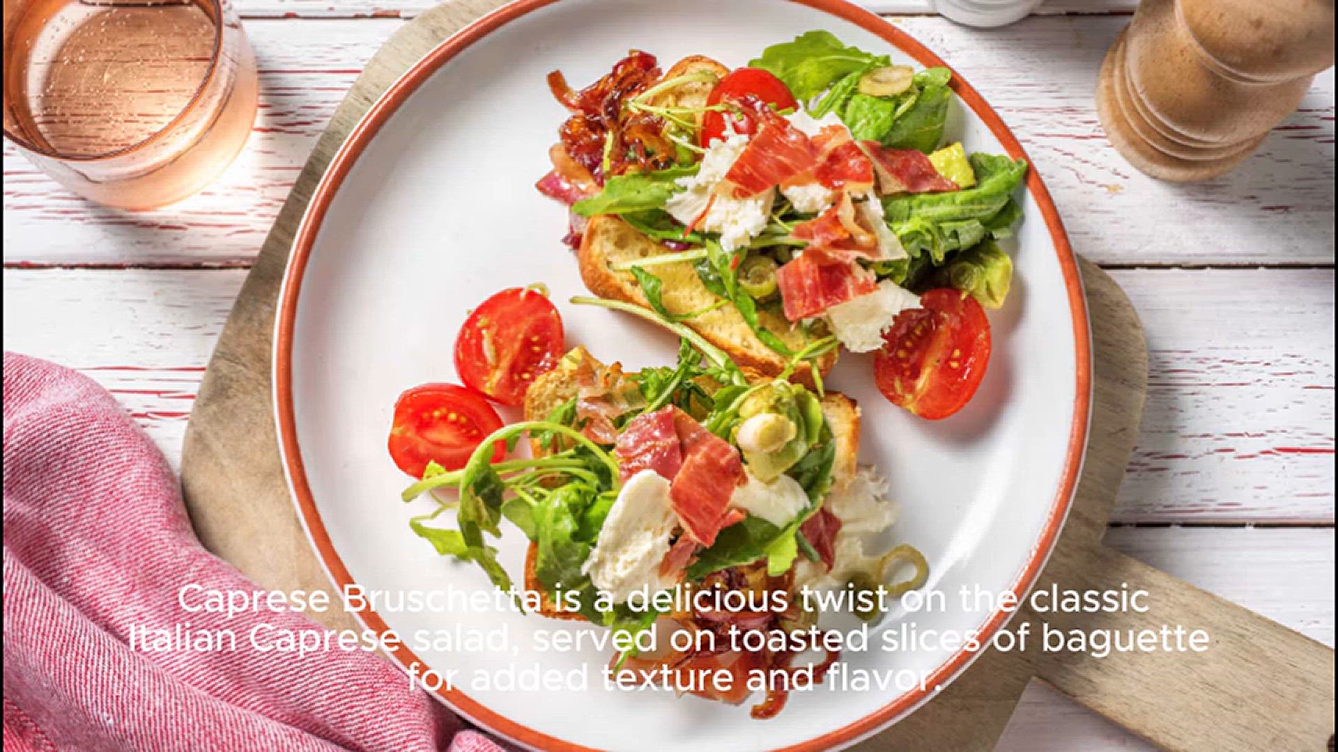 'Video thumbnail for Caprese bruschetta recipe'