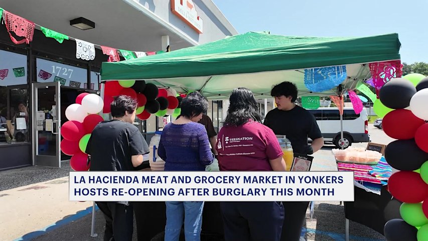 Video thumbnail for Beloved Yonkers market reopens with community appreciation after burglary