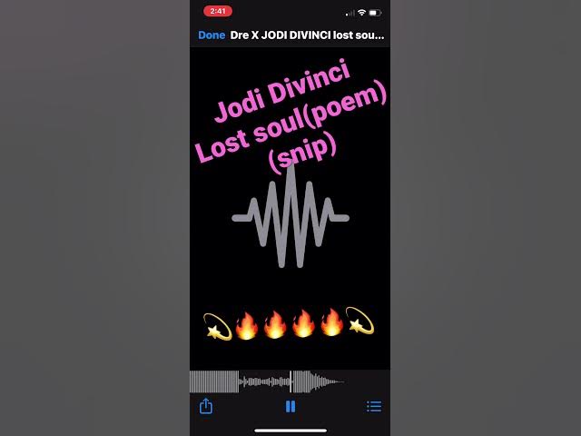 Video thumbnail for Jodi DIVINCI โโone of my favorite poems I wrote in solitary confinementโโ