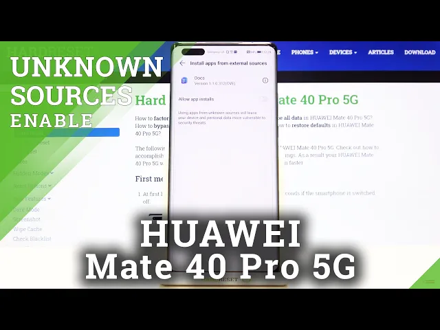 Video thumbnail for How to Allow Unknown Sources on HUAWEI Mate 40 Pro – Download Apps From Unknown Sources
