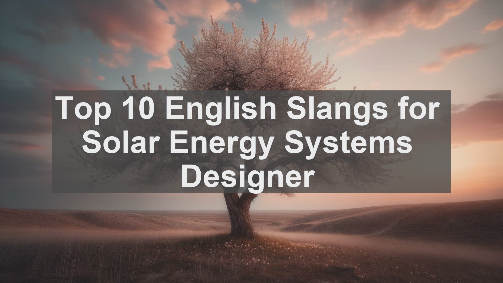 'Video thumbnail for Top 10 English Slangs for Solar Energy Systems Designer'