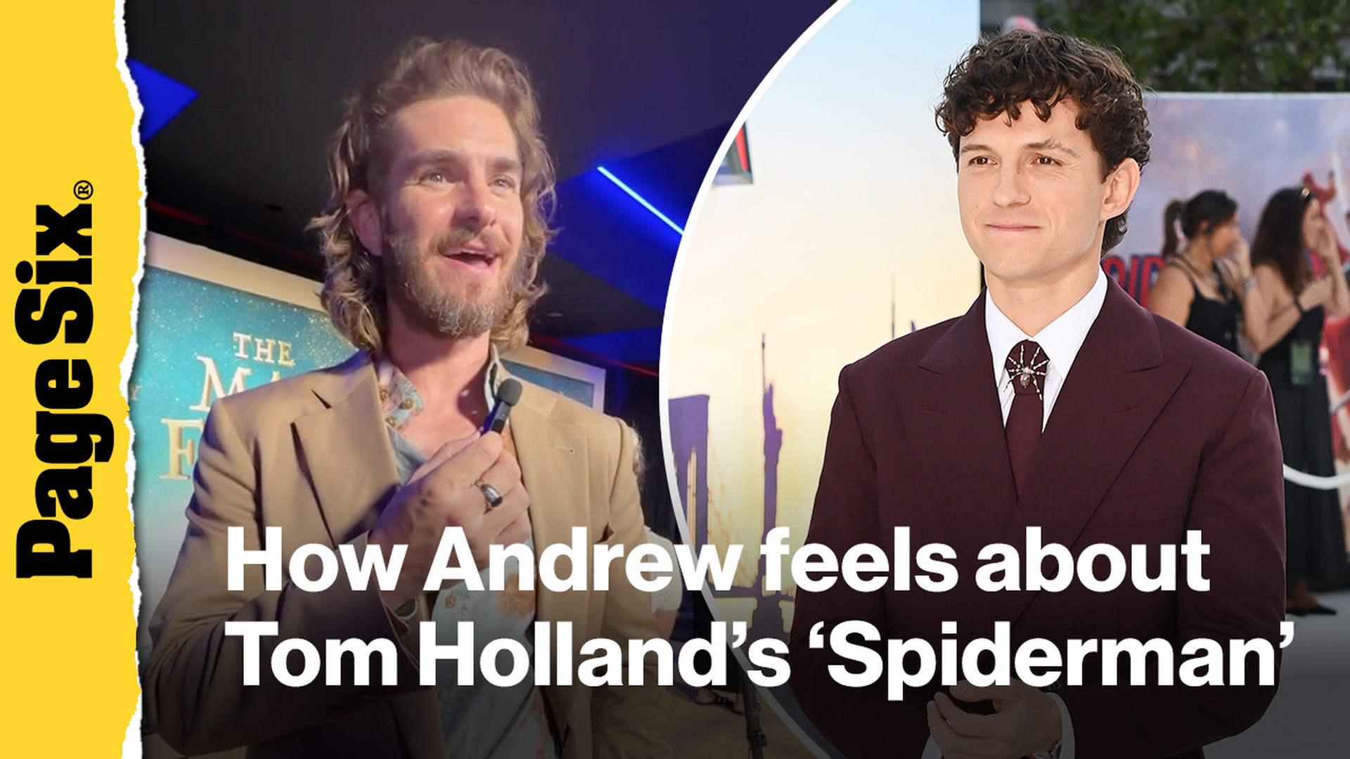 Video thumbnail for How Andrew Garfield feels about Tom Holland's 'Spiderman' portrayal