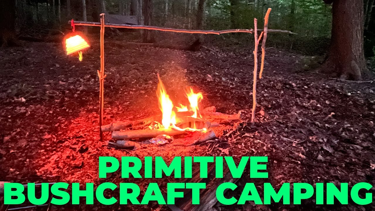 Video thumbnail for Primitive Bushcraft Camping | Lots of Campfire Cooking