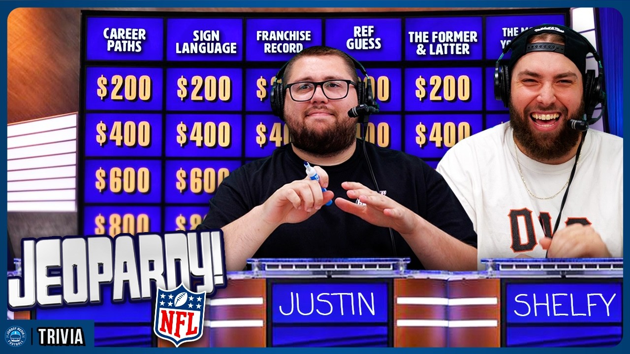 Video thumbnail for Blocking each other in Final Jeopardy! (NFL Jeopardy)